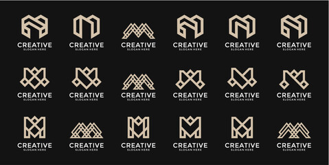 Pixel Art Logo Collection In Light Beige