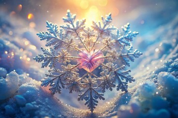Fototapeta premium Aerial View of Stunning Ice Crystal Design - Mother's Day Card