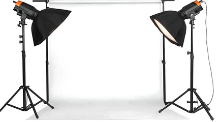 Professional Photography Lighting Setup with Softbox and Backdrop for Studio Shoots and Portraits