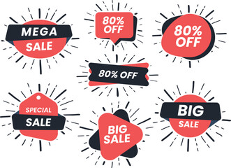 Sale Badges Collection Set

A set of dynamic badge elements featuring various shapes, burst effects, and layered designs. Ideal for promotional and marketing materials
