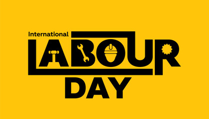 Simple Bold Creative International Labour Day Typography Concept Banner