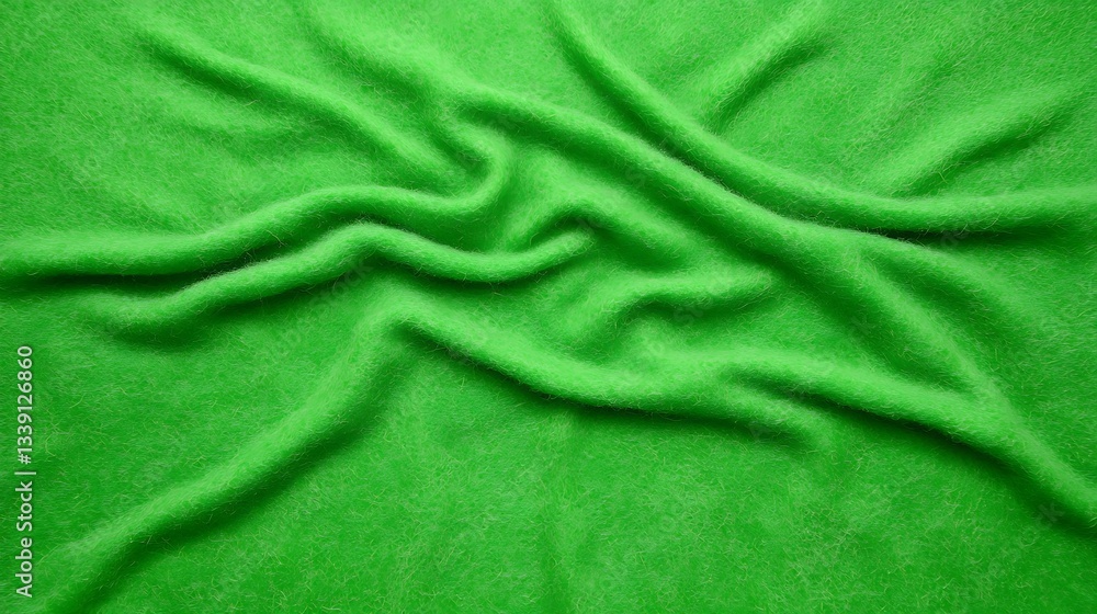 Poster Soft Green Fabric Texture with Gentle Waves and Creases for Background and Textile Design Projects