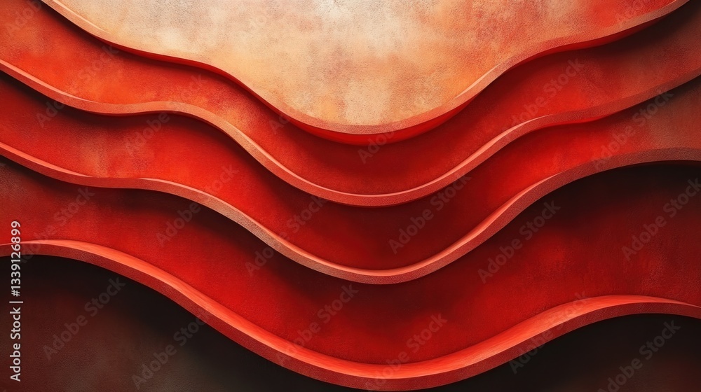Poster abstract red wavy layered background texture.