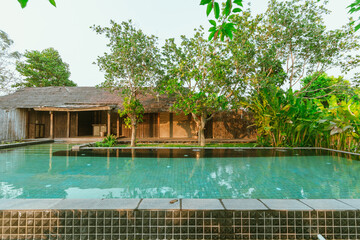 Swimming pool outdoor in tropical resort