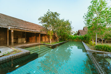 Swimming pool outdoor in tropical resort