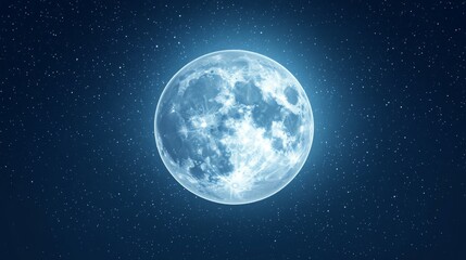 Obraz premium Mystical full moon in starry night sky for celestial themes and astronomy projects