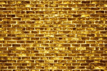 Gold brick wall textured background