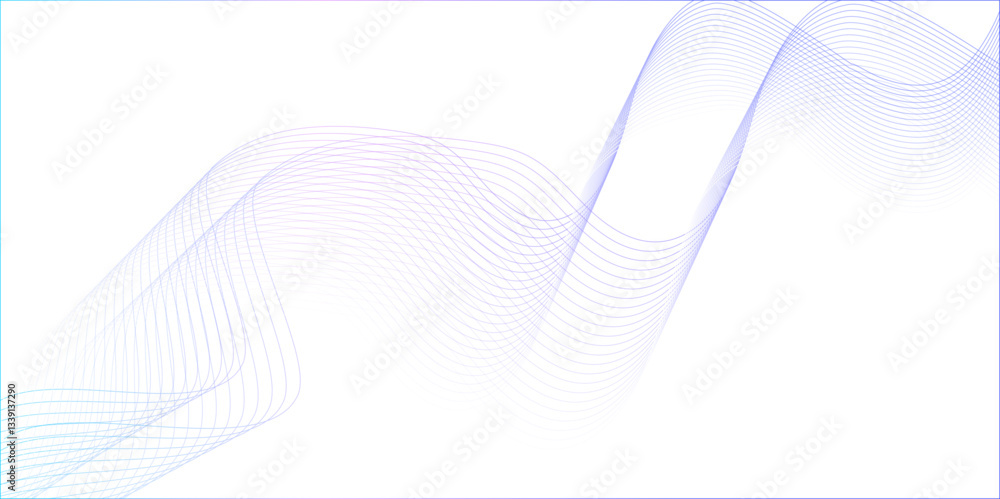Poster white wave curve lines banner background design. abstract soft wave lines dynamic flowing purple and