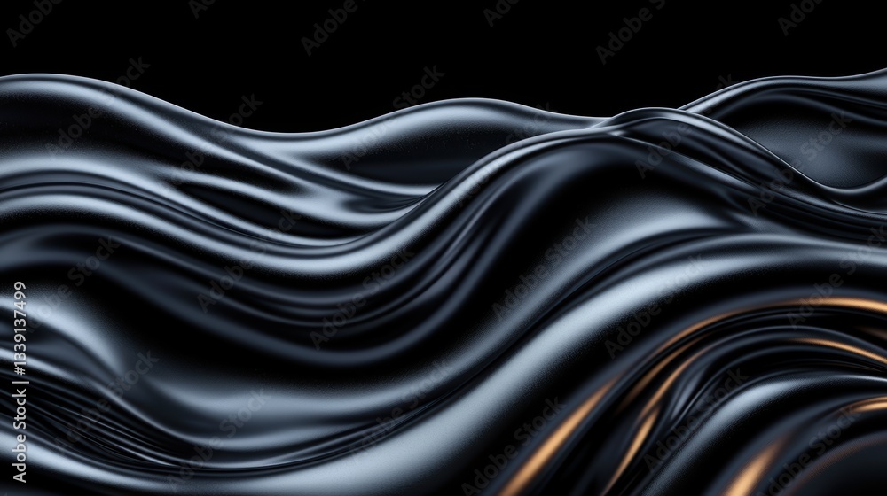 Aufkleber luxurious black and gold abstract background with swirling patterns for design projects