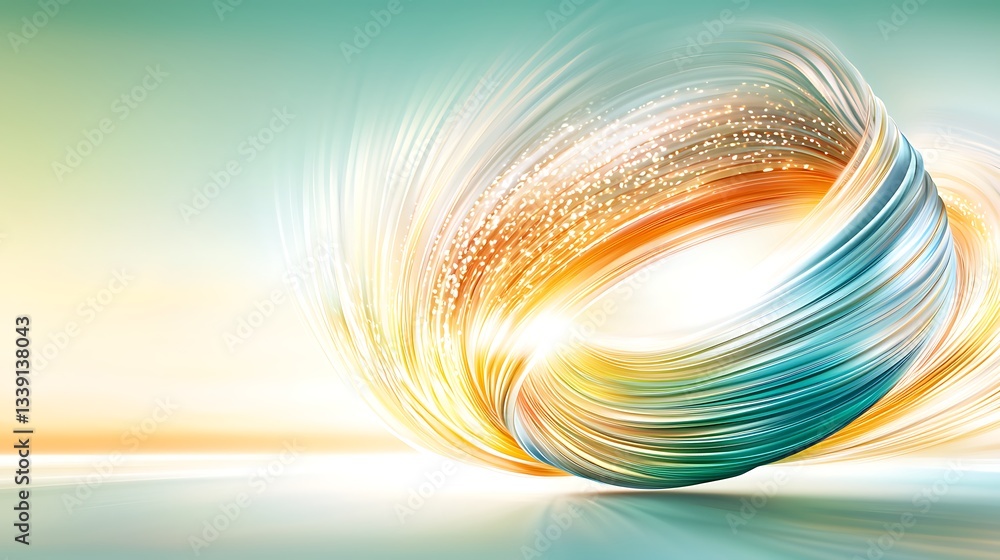 Poster colorful swirling shapes creating a vibrant abstract design with soft light and brightness in a soot