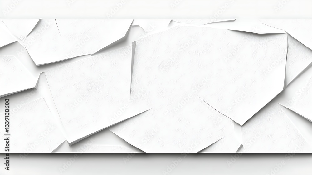 Aufkleber abstract composition of torn white paper fragments on soft background for creative design projects