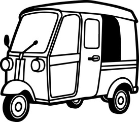 scooter lineart vector illustration