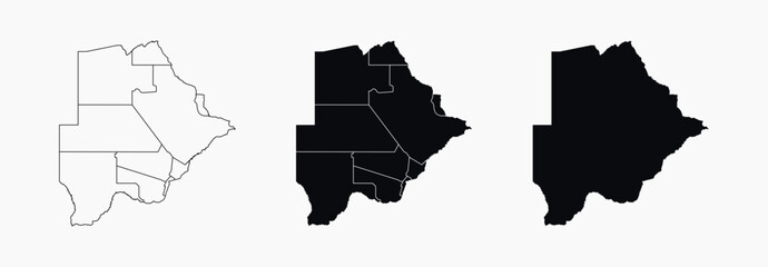 
Botswana Map vector icon. Map of Botswana various styles.