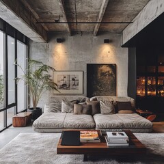 A modern living room shows contemporary interior design ideas