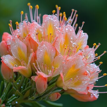 Close-Up Photography of Exotic Flowers with Dewdrops in Buzio's Lush Environment