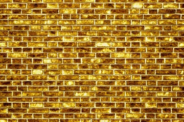 Gold brick wall textured background