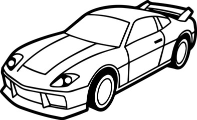 Obraz premium racing car lineart vector illustration