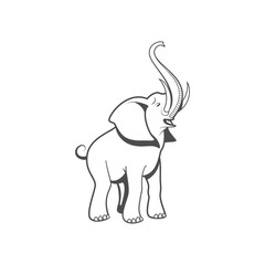 Playful Gray Elephant Illustration