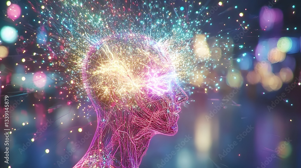 Poster futuristic visualization of a human body upgrade with ai powered real time 3d medical diagnostics di