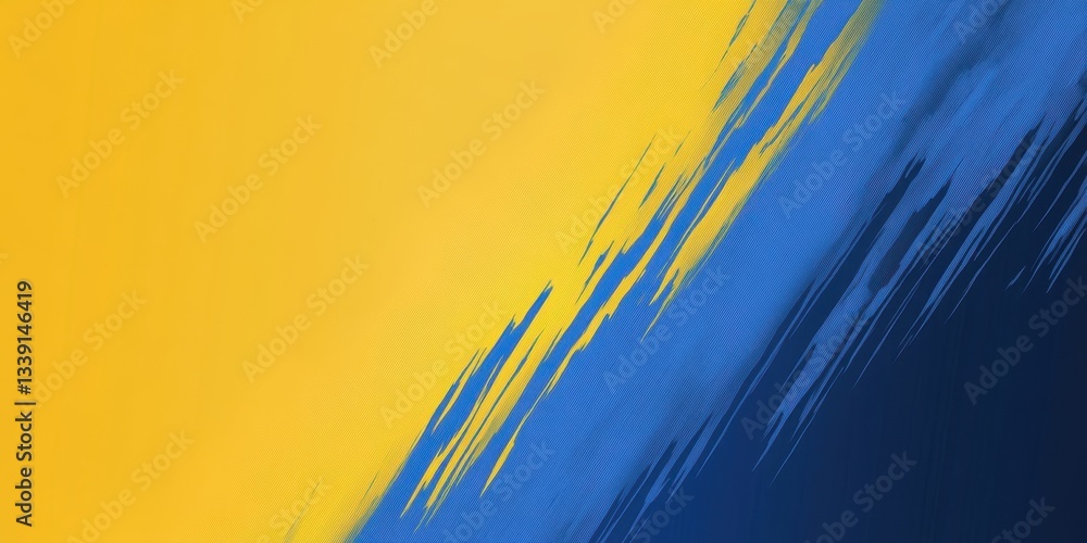 Poster abstract paint strokes: a dynamic artistic rendering features striking brushstrokes of vibrant yello
