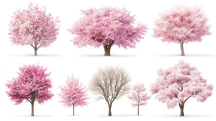 A Breathtaking Assortment of Lush Blossoming Trees in Various Shapes and Sizes