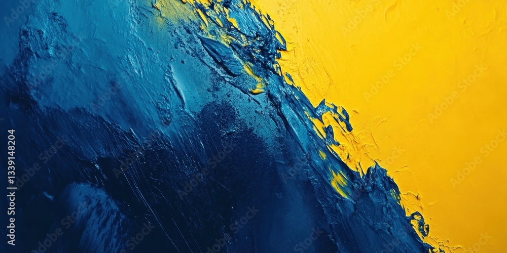 Poster abstract paint texture with a dynamic gradient that blends a vibrant golden hue with a deep, luxurio