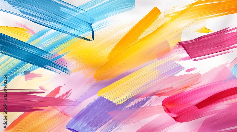 Poster vibrant and creative abstract background with energetic brushstroke pattern bold color splashes and 