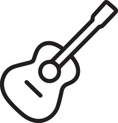 Guitar Icon Vector. Outline Guitar Sign. Isolated Contour Symbol Illustration