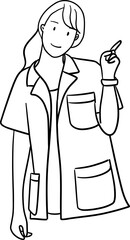 doctor acting point right hand  illustration