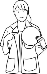 doctor acting point to circle illustration