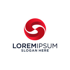 Red Abstract Circle Logo Design