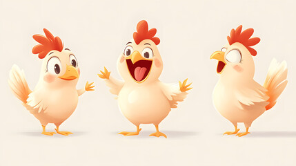 Fototapeta premium Adorable and Cheerful Hen Cartoon Character for Illustration Usage in Design Projects