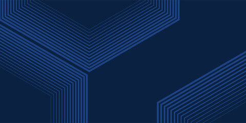 Dark blue background. Modern line stripes curve abstract presentation background. Luxury paper cut background.