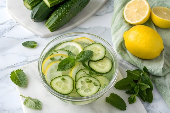 fresh limes and cucumber selat