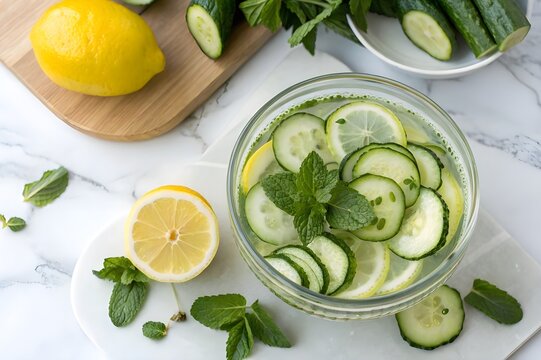 fresh limes and cucumber selat