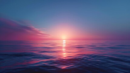 Obraz premium Pink Sunset Ocean Horizon Calmness.
