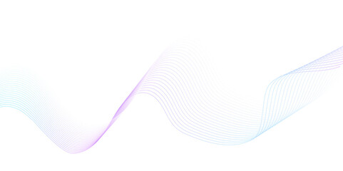 White wave curve lines banner background design. Abstract soft wave lines dynamic flowing purple and blue isolated background. Vector Illustration of the pink pattern of lines. stripes on white.