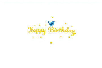 Fototapeta premium happy birthday card with a balloon and stars on a transparent background