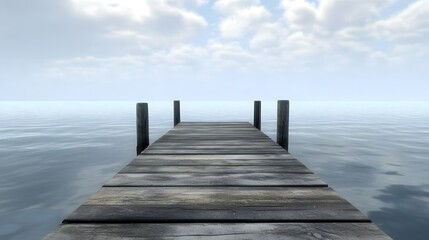Obraz premium Wooden Pier on Tranquil Lake