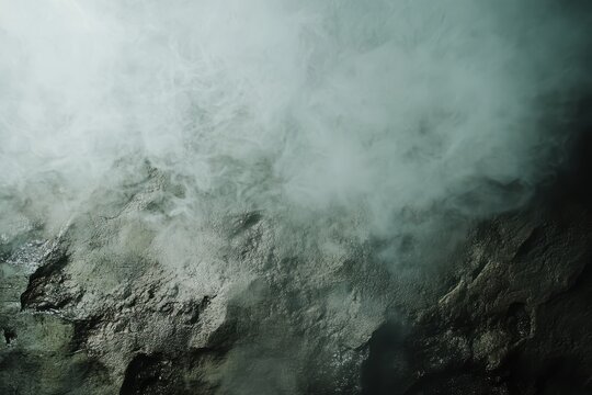 Ethereal Mist Over Rocky Surface in Soft Natural Light