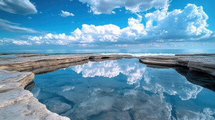 Capturing tide pools coastal landscape high-fidelity photography natural environment aerial view tide pool reflection