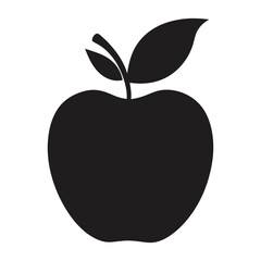 apple fruit with leaf flat icon for food vector