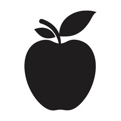 apple fruit with leaf flat icon for food vector