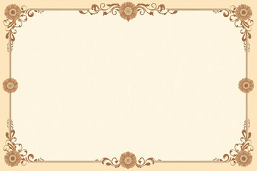 floral frame with swirls and scrolls on a white background