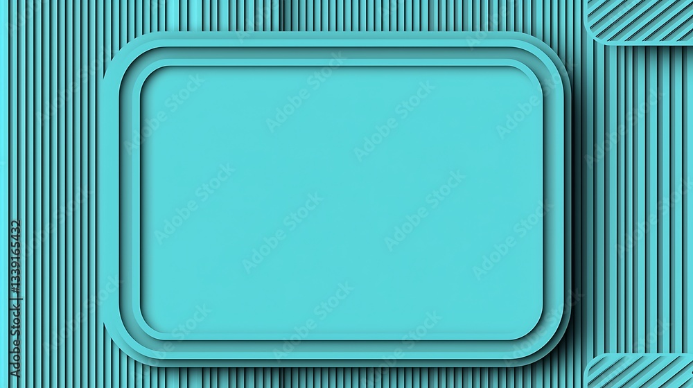 Poster textured turquoise background with layered shapes and lines for modern design projects and presentat