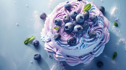 Blueberry Cake, product shoot, highlighting the product, The overall vibrant color palette, full of intricate details, object focused, png, stock image, hd quality,