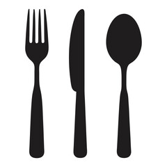 contours of the cutlery spoon knife fork vector
