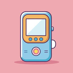 Retro Handheld Game Console Vector Illustration, A cute and colorful vector illustration of a retro handheld game console with buttons and a screen in a minimalist design.  © MstParul