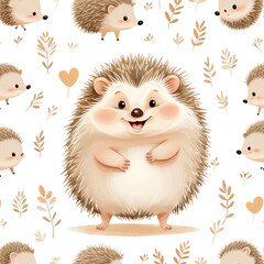 Adorable and Happy Baby Hedgehog