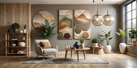 Abstract Earth Tone Organic Shapes Wall Art Poster Print Cover Wallpaper Minimalist Natural Design